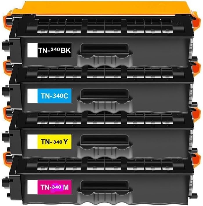 TN-340 Combo 4Pack High Yield Toner Cartridge Is Compatible with Brother HL-4150CDN 4570CDWT MFC-9460CDN MFC-9970CDW DCP-9055CDN and DCP-9270CDN (TN-340 Black/Cyan/Yellow/Magenta)