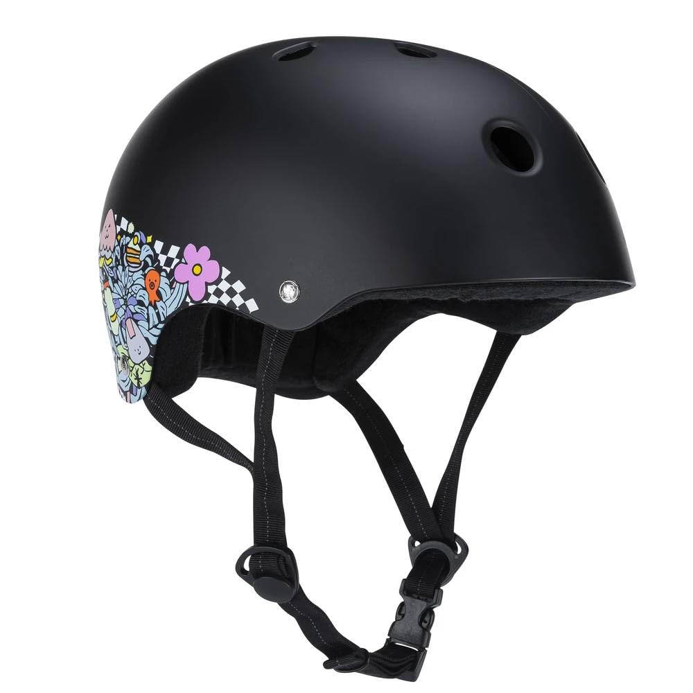 187 KILLER PADS Lizzie Armanto certyfikowany kask deskorolkowy/BMX - czarny kwiatowy (54-58 cm - S/M)