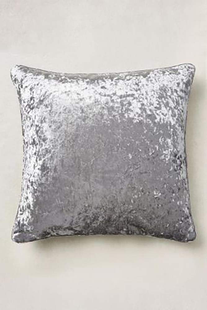 Value Comfort Home Set of 2 - Large Luxury Super Soft CRUSHED VELVET Filled Cushions - Colour Options Silver (2)