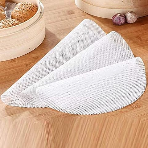 LONGFITE 3 Sizes Steamer Liner Silicone Mesh Mat Non Stick and Reusable, 8/10/12 Inch Mixed 3 Pack Cover