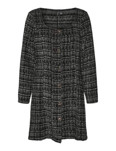 VERO MODA Damen VMCLEVER LS Short Dress WVN Minikleid, Black, Medium