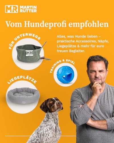 Martin Rütter – Leckmatte Hund in Knochenform mit Saugnäpfen Grau L – Hundespielzeug aus Silikon BPA-frei – Schleckmatte für mentale Auslastung & Beschäftigung – Spülmaschinen- & Gefrierschrankfest