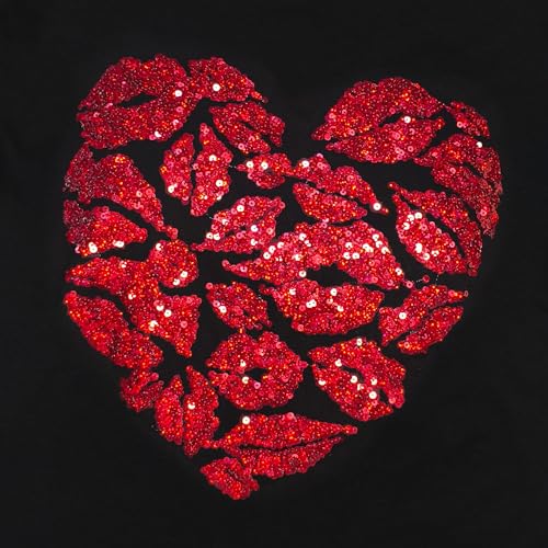Image of PESION Womens Short Sleeve T-Shirt Sequined Tops O-Neck Funny Graphic Tees Blouse
