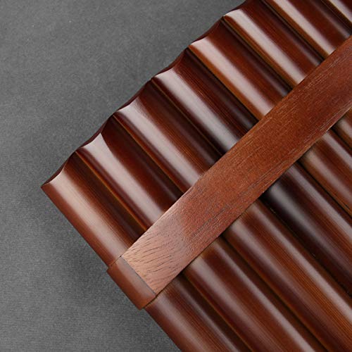 22/25 Pipes G Key Professional Pan Flute Chinese Traditional Musical Instrument Pan Pipes Easy To Learn With Exquisite Brown Pan Pipes Flute And Black Leather Bag (22-Right Hand) #TOP3