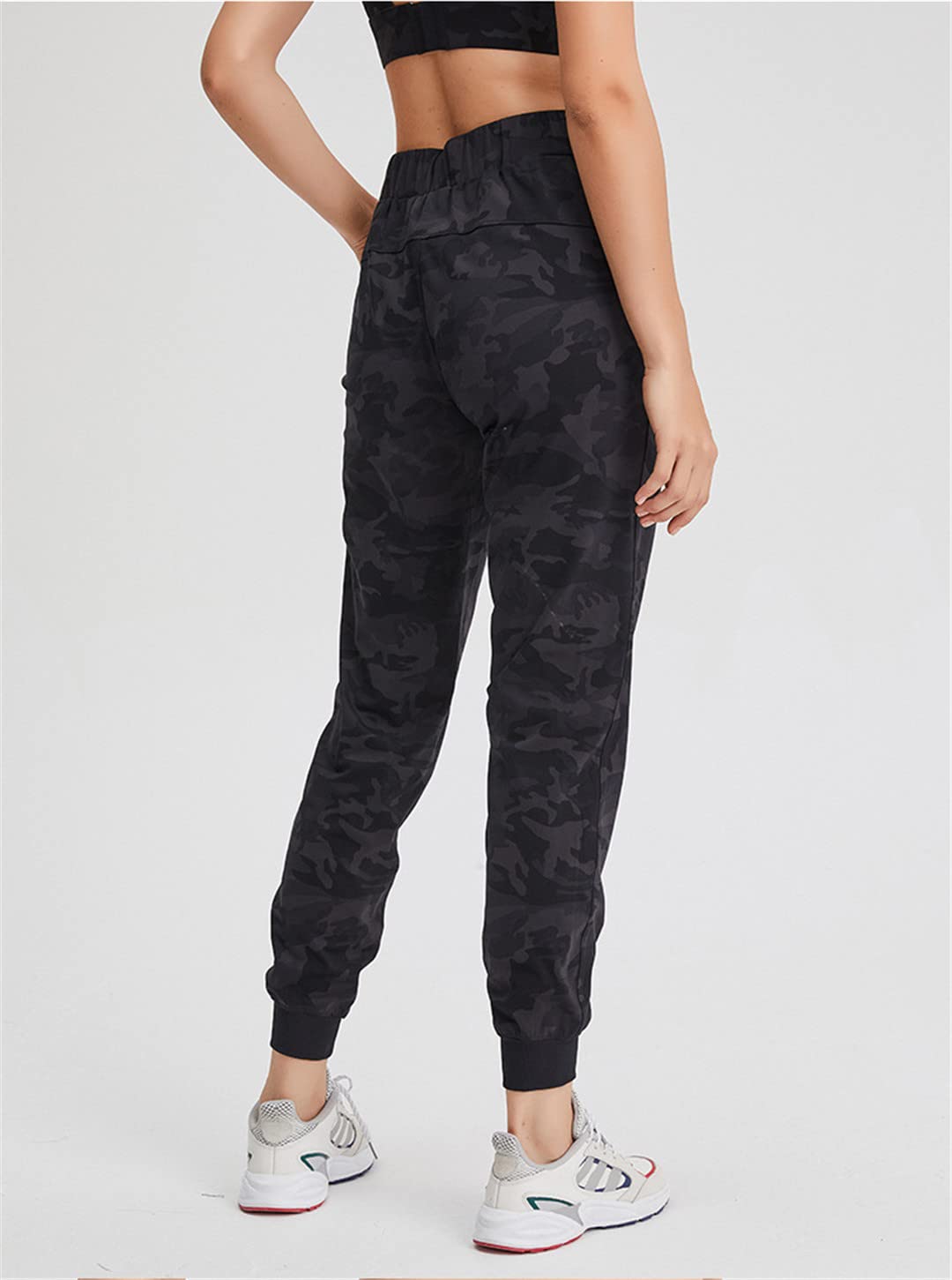 Dninmim Damen Yoga Gym Sport Atmungsaktive Nahtlose Leggings Jog Workout Hohe Taille Strumpfhose, Schwarz Camo1, M