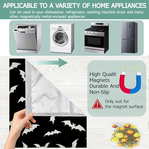 Image of Halloween Bats Dishwasher Covers for The Front Magnetic,Gothic Refrigerator Magnets Decoration,Reusable Dishwasher Cover Panel for Home Kitchen Decor 23x26 Inch