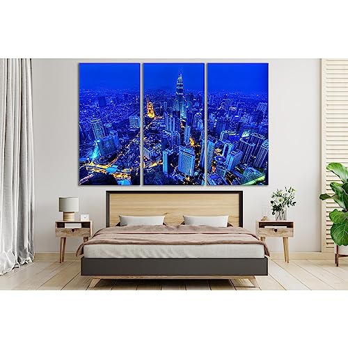 Kuala Lumpur cuadro en lienzo de 3 paneles ZELLART 150x100 cm decorativo №SL349