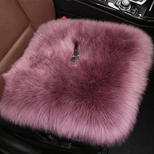 Aogelan Fluffy Soft Genuine Sheepskin Car Seat Cover, Luxury Long Wool Car Front Seat Cushions For Universal Vehicle, Suv, Jeep, Trucks ,Office Chairs (3Pcs, Pansy Purple) #TOP5