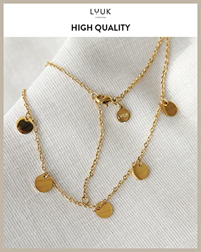 LUUK LIFESTYLE Filigree Stainless Steel Necklaces, Bracelets and Jewelry Sets, Modern Design Jewels, Fashion Accessory for Women, Adjustable Length, Layer Look, Gold, Silver and Rosegold2