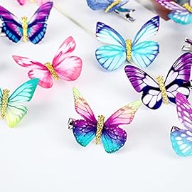 Boao 18 Pieces Glitter Butterfly Hair Clips for Girls Teens Women Hair Accessories (Vibrant Styles)