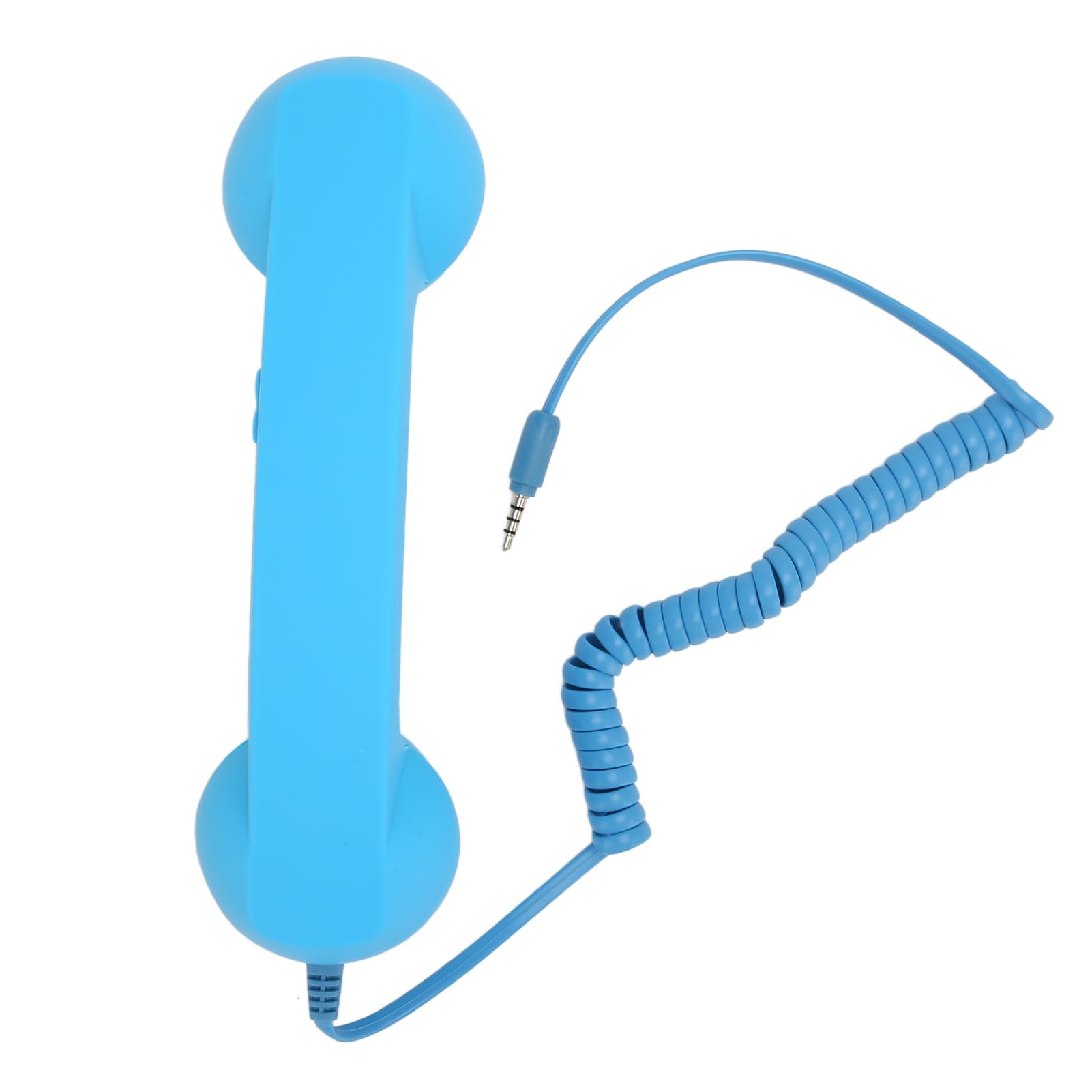 Sorandy Retro Radiation Proof Phone Handset, Multi Functional Cell Phone Receiver, Adjustable Volume Cell Phone Handset with 3.5mm Sound Plug for Smartphone Computer ( Blue)