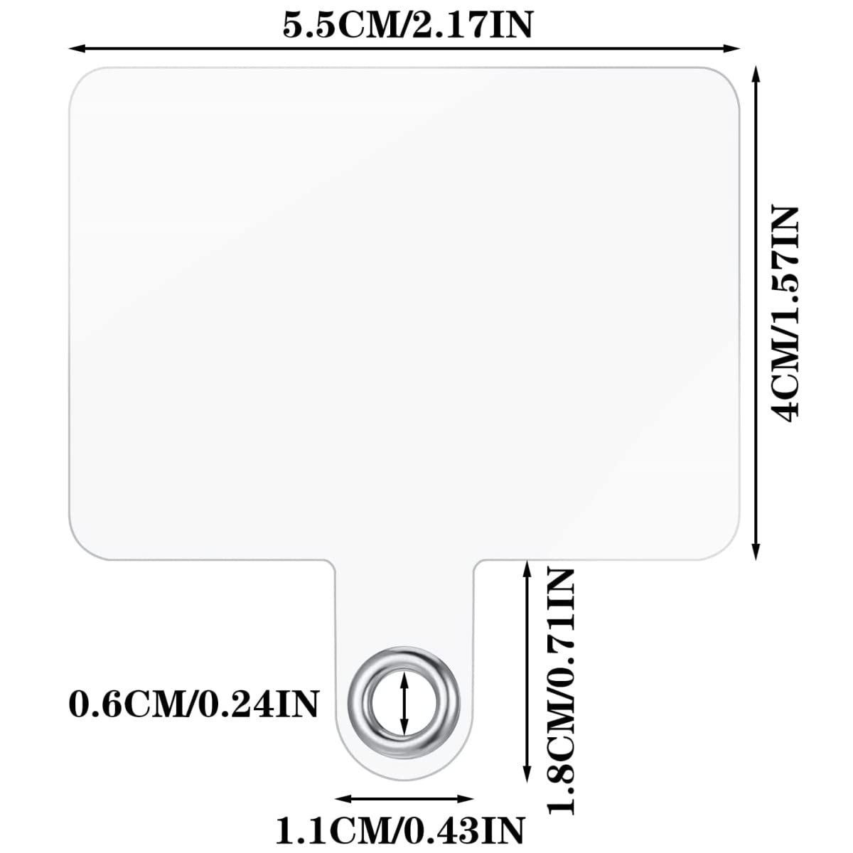 AIEX 6 Toppe Per Cordino Cellulare – Riutilizzabili, In TPU E Nylon, Per Custodia Completa, Adesive, Nero E Trasparente - 5