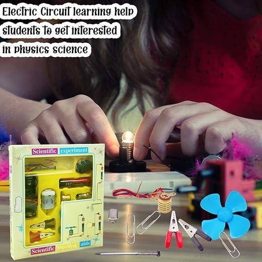 Image of Science Experiment Kit - Science Kit for Kids, STEM Kit, Electric Circuit Kit for Students with Motor Fan Toy, DIY Science Kit for Students, Science Experiment Kit - Pack of 1 Random Color