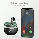pTron Bassbuds Astra in-Ear TWS Earbuds w/Stereo Sound, 50Hrs Playtime, Stereo Calls, Custom EQ, Mobile App, BTv5.3 Headphones, Touch Control, Voice Assistant, Type C Charging & IPX4 (Black/Green) gallery image