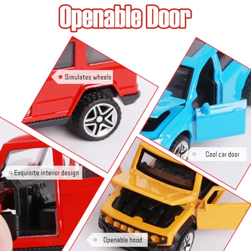 Set de 6 coches de juguete metálicos a escala 1:60 miniatura 4