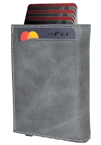 Leather Pop Up Wallet for Men - Smart Wallet - Slim Wallet - RFID Blocking - Holds Up to 10 Cards & ID