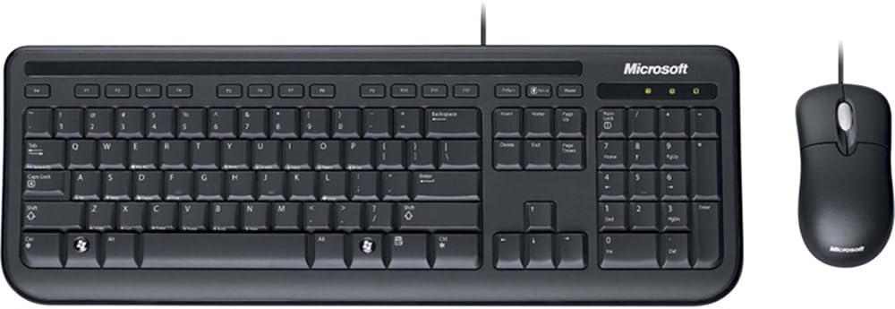 Microsoft 3J2-00001 Wired Desktop 600 for Business - Wired Keyboard and Mouse Combo. Spill Resistant Design.