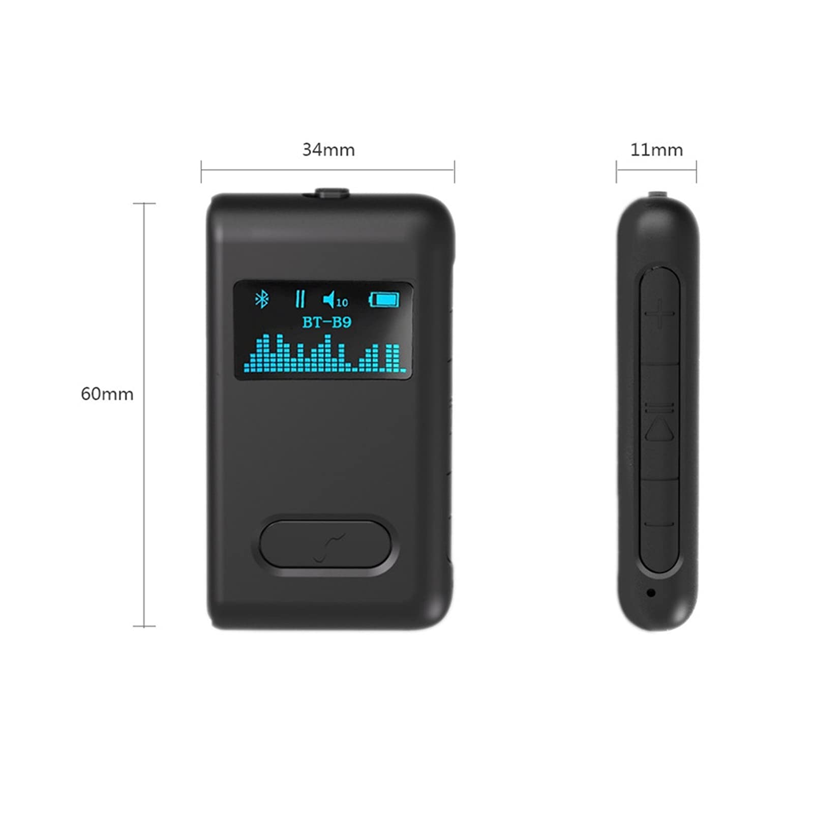 Adapter audio Bluetooth. 10H Odbiornik Bluetooth 5.0 LCD Wyświetlacz AUX 3. 5mm Jack. RCA. Stereo Music Mic Wireless Audio Adapter do zestawów Zestawy samochodowe Auto On