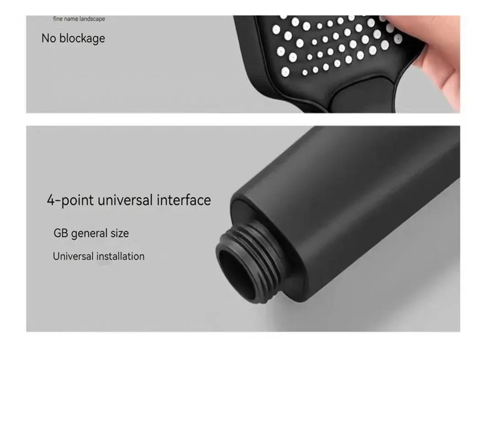 Soffione doccia regolabile, soffione a pioggia a 3 modalità, soffione doccia a portata elevata, miscelatore doccia ad alta pressione per risparmio idrico(Black)