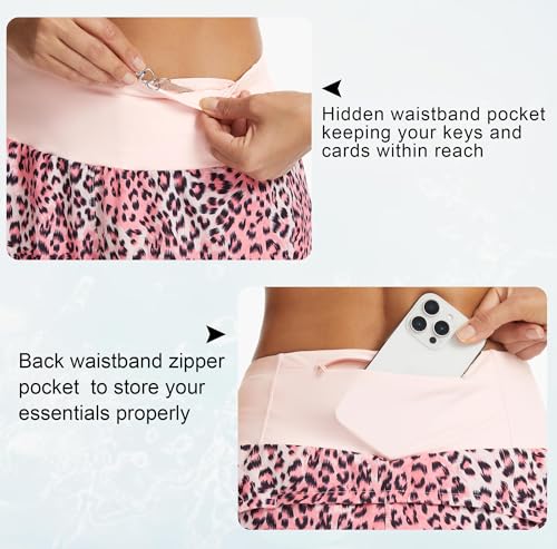 Image of THE GYM PEOPLE Womens High Waisted Running Shorts Quick Dry Athletic Workout Shorts with Mesh Liner Zipper Pockets