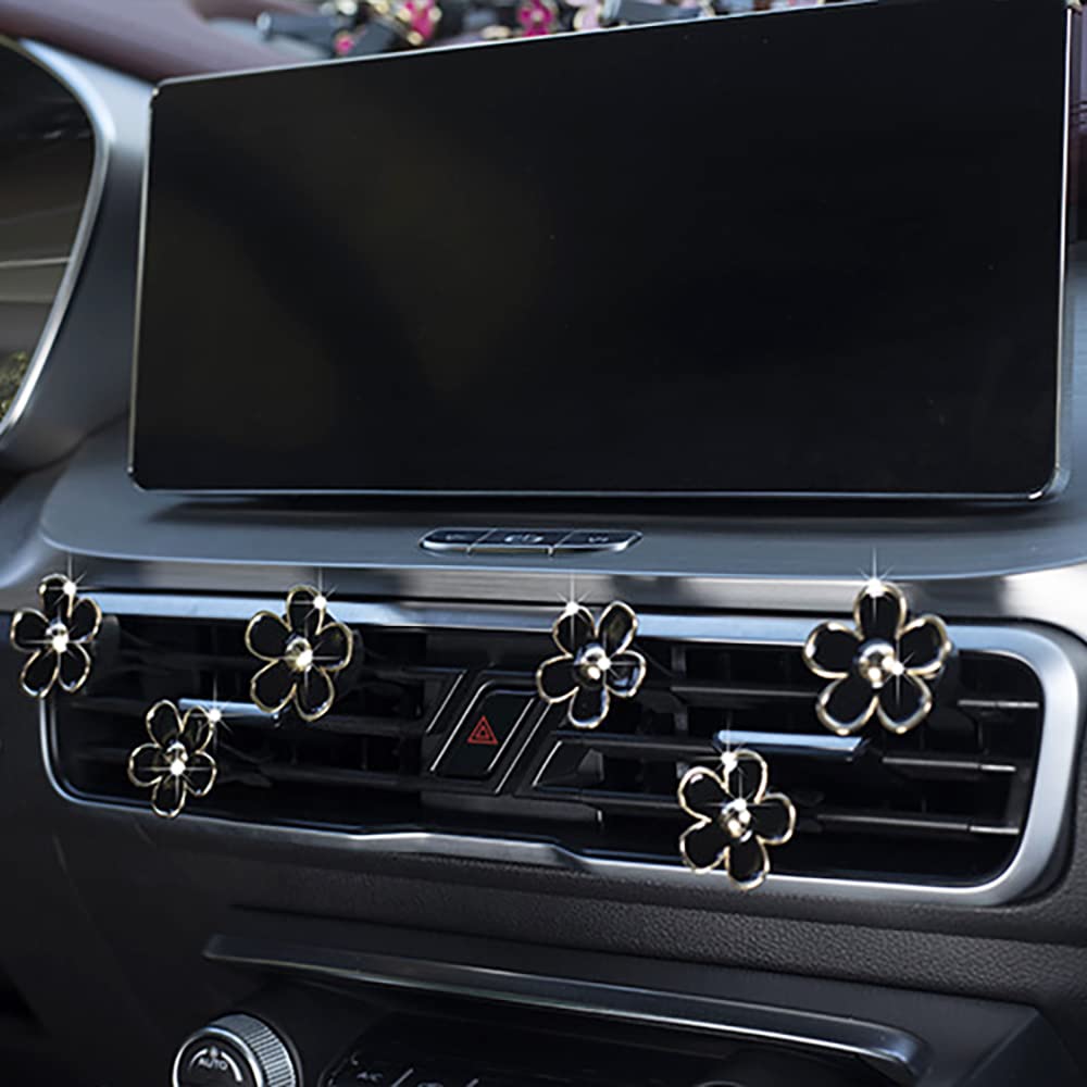 6 Stück Blumen-Luftentlüftungsclip, Klimaanlagen-Auslass, Auto-Lufterfrischer, Auto-Lufterfrischungs-Gadget, bunte Gänseblümchen for Mädchen und Frauen, süße und elegante Auto-Dekoration/120/703