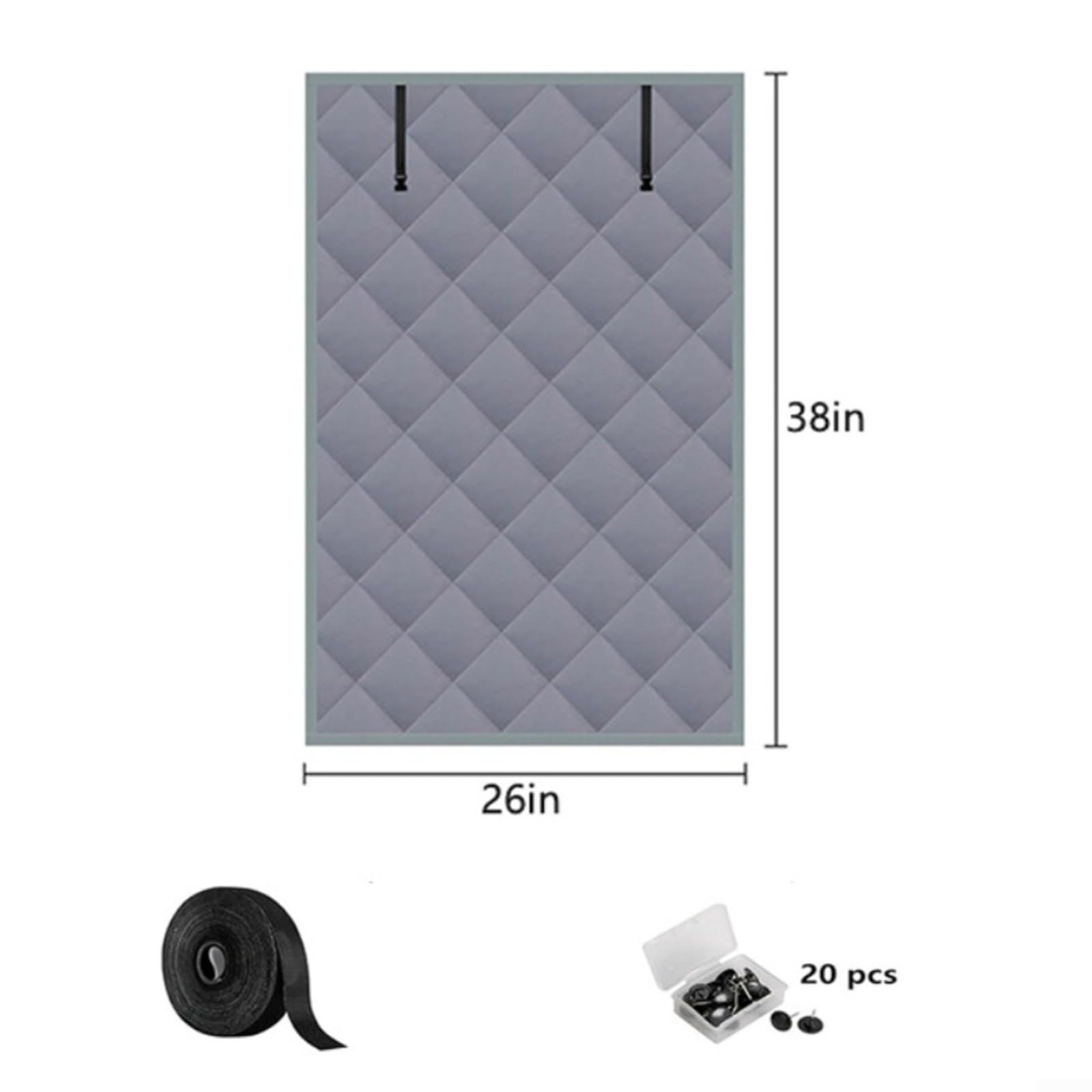 Housse de fenêtre isolante en tissu Oxford pour la maison, la chaleur hivernale, bloque la chaleur d'été, facile à installer, aucun outil nécessaire, plusieurs tailles (66 x 96,5 cm) - Gris