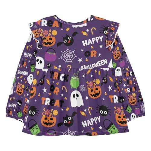 Happy Halloween Infant/Toddler Girl Ruffle Cuffs T-Shirts Toddlers Casual Top Soft Tee 4T3