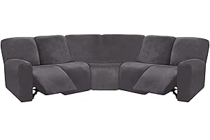 ULTICOR Velvet Sectional Sofa Cover: 7-Piece Reclining Couch Shield