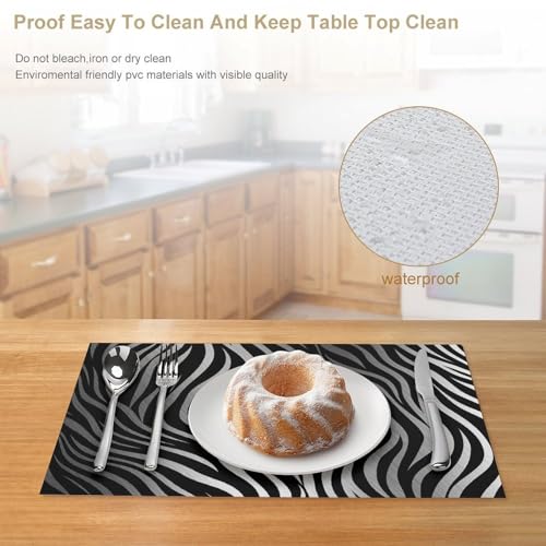 Sets de table zèbre en PVC pour une cuisine et terrasse design - 5