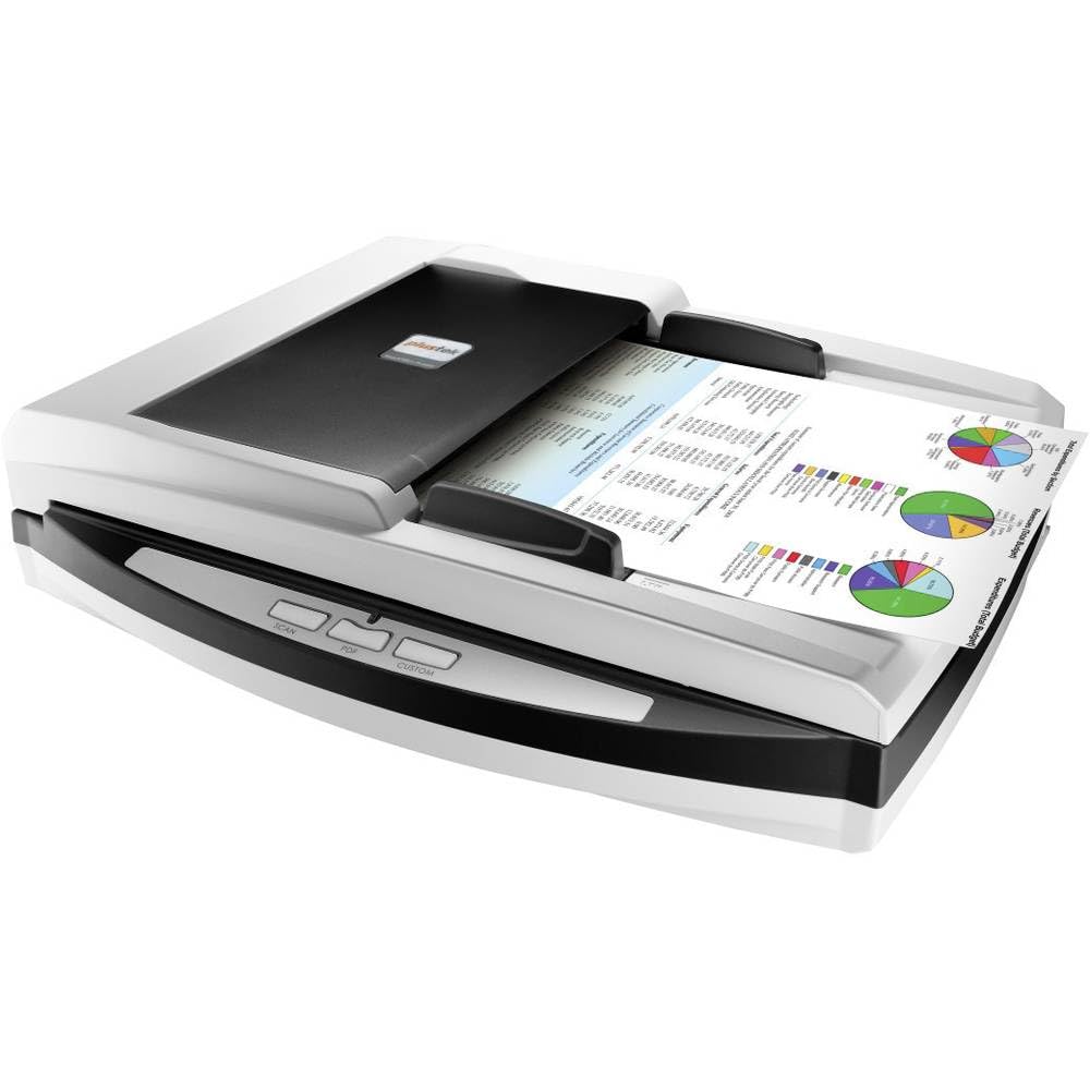 Plustek SmartOffice PL4080 ADF 600 x 600 DPI Flatbed & ADF Scanner, Schwarz, Grau – Scanner (216 x, 0283