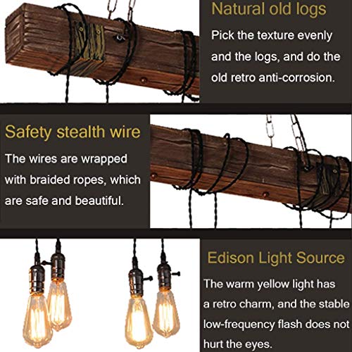 Farmhouse Lighting Rustic Chandelier Dining Room Lighting Fixtures Hanging Farmhouse Chandelier Chandeliers 6 E26 Bulb Sockets Industrial Suspension Light Line Can Be Adjusted Freely (With Switch) #TOP6