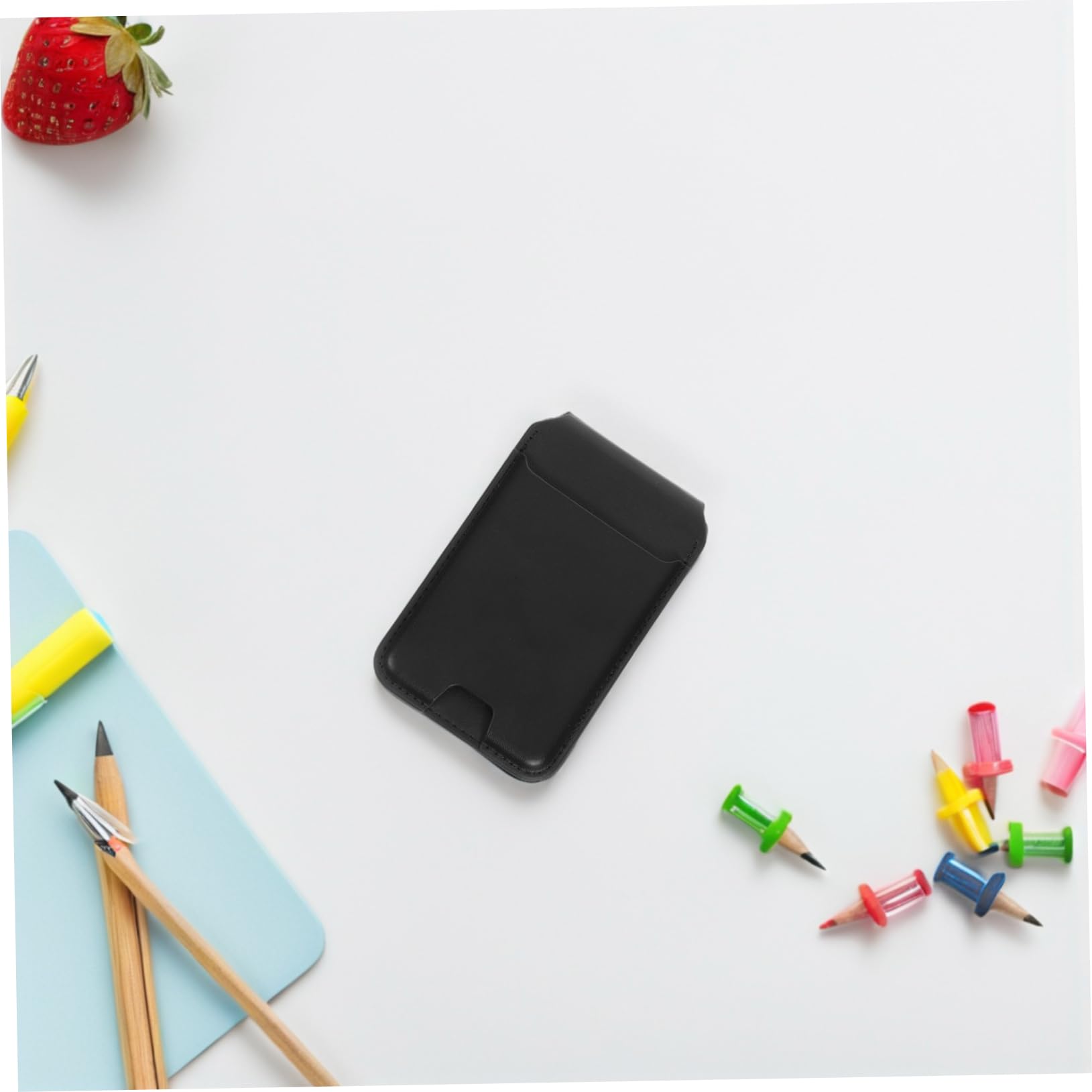Porta Carte Magnetico per Telefono Custodia in Pu Supporto Pieghevole Slot per Carte di Credito e Badge Identificativo