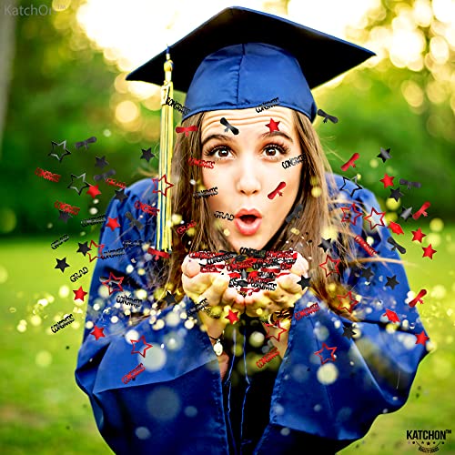 Image of Graduation Decorations 2026 | Red and Black Graduation Confetti 2026 - Pack of 1300 | Graduation Confetti class of 2026 | 2026 Confetti Graduation | 2026 Graduation Table Decorations, KatchOn