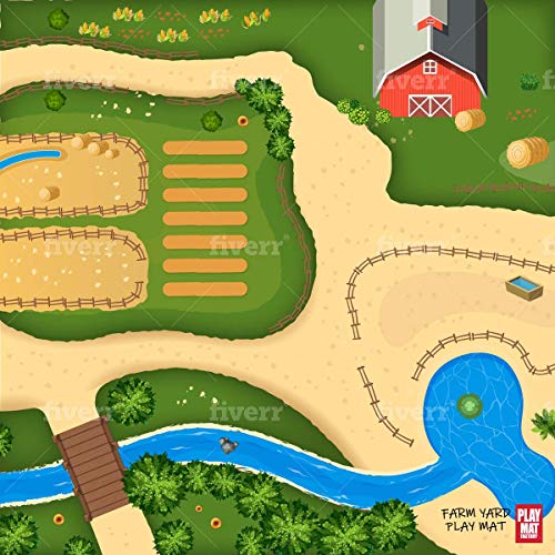 Farm Play Mat for Farm Toys | Foldable Solution |Large Size 57â€ x 57â€ | Farm Animals | Tractor Play| Activity Mat | by Play Mat Factory