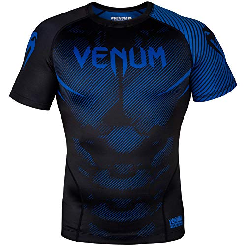 Venum Nogi 2.0 Rashguard - Short Sleeves - Black/Blue-L, Blue, Large