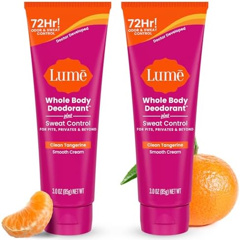 Lume Whole Body Sweat Control Deodorant Cream Tube - 3 oz, 2 pk Tangerine