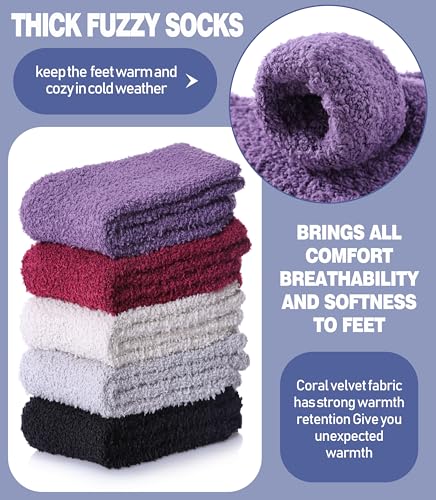 Image of MQELONG Fuzzy Socks for Men & Women Cozy Fluffy Winter Warm Slipper Socks