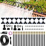 Drip Irrigation System 66 FT with 20 Nozzles, 360° Adjustable Bendable Garden...