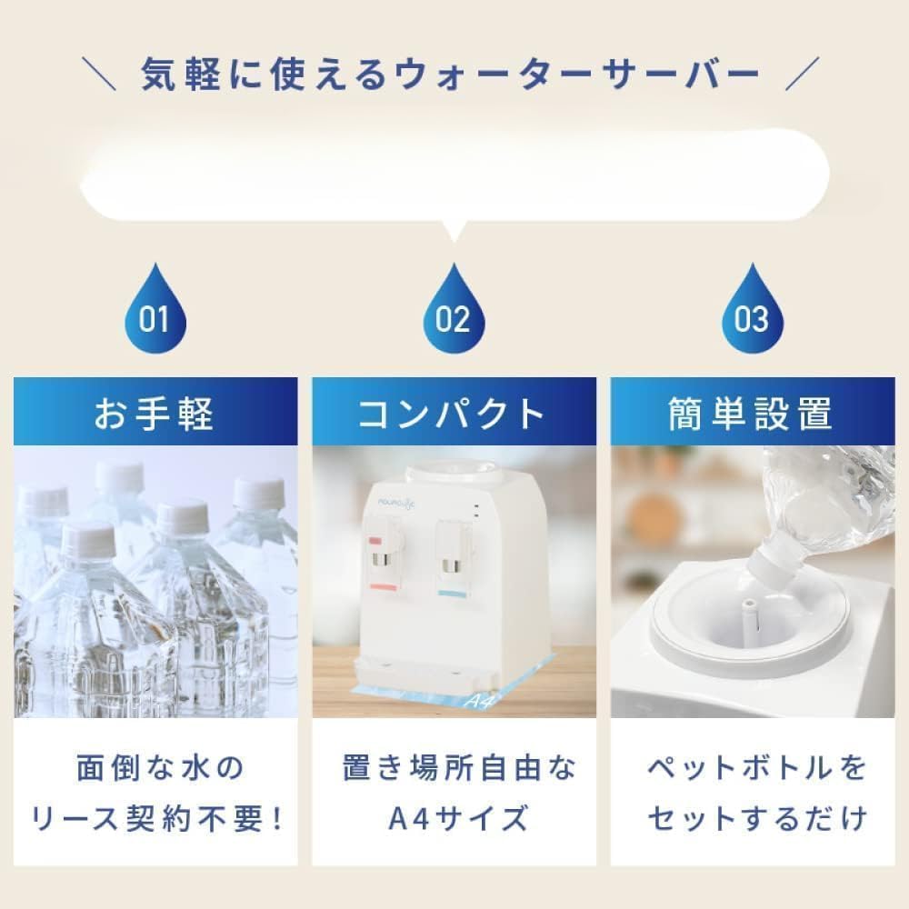 Amazon｜小型 コンパクトウォーターサーバー 卓上 ペットボトル