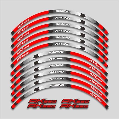 Autocollants KYMCO AK550 bande réfléchissante jante pneu décoration rouge