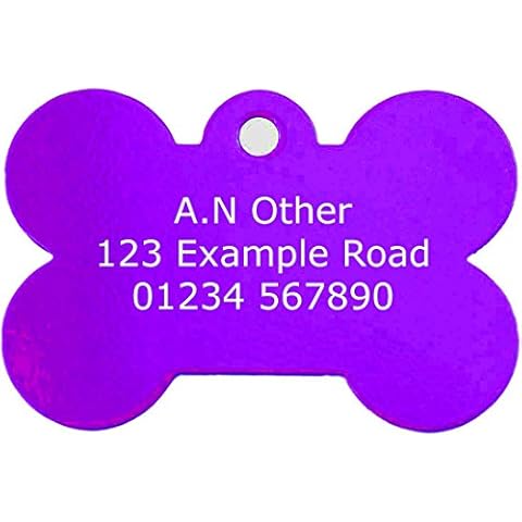 Personalised Engraved Dog Tags in Purple Cover