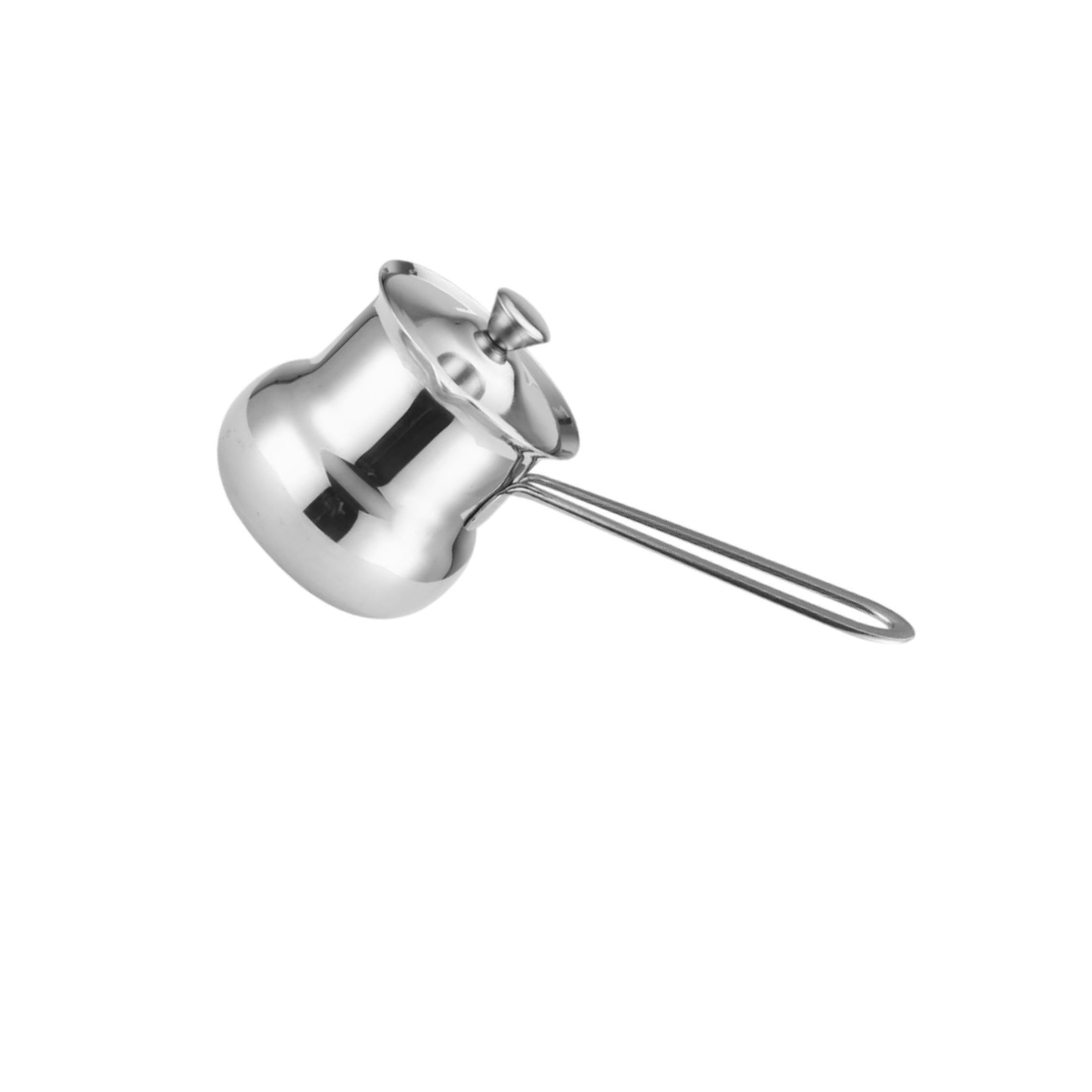 TWISAXC Multipurpose Turkish Milk Pot Tool For Creating Delicious Sauces And Making Fresh Coffee Effortlessly Coffee Pot Kettle Tea Water Milk Warmer Sauce, Silver, 720ML