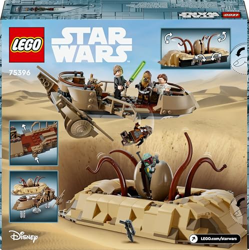 Star Wars Skiff del Deserto e Fossa del Sarlacc, Modellino di Astronave Giocattolo e di Mostro da Costruire, Veicolo da Il Ritorno dello Jedi, Giochi per Bambini da 9 Anni, Idea Regalo 75396 - Lego - Immagine 9