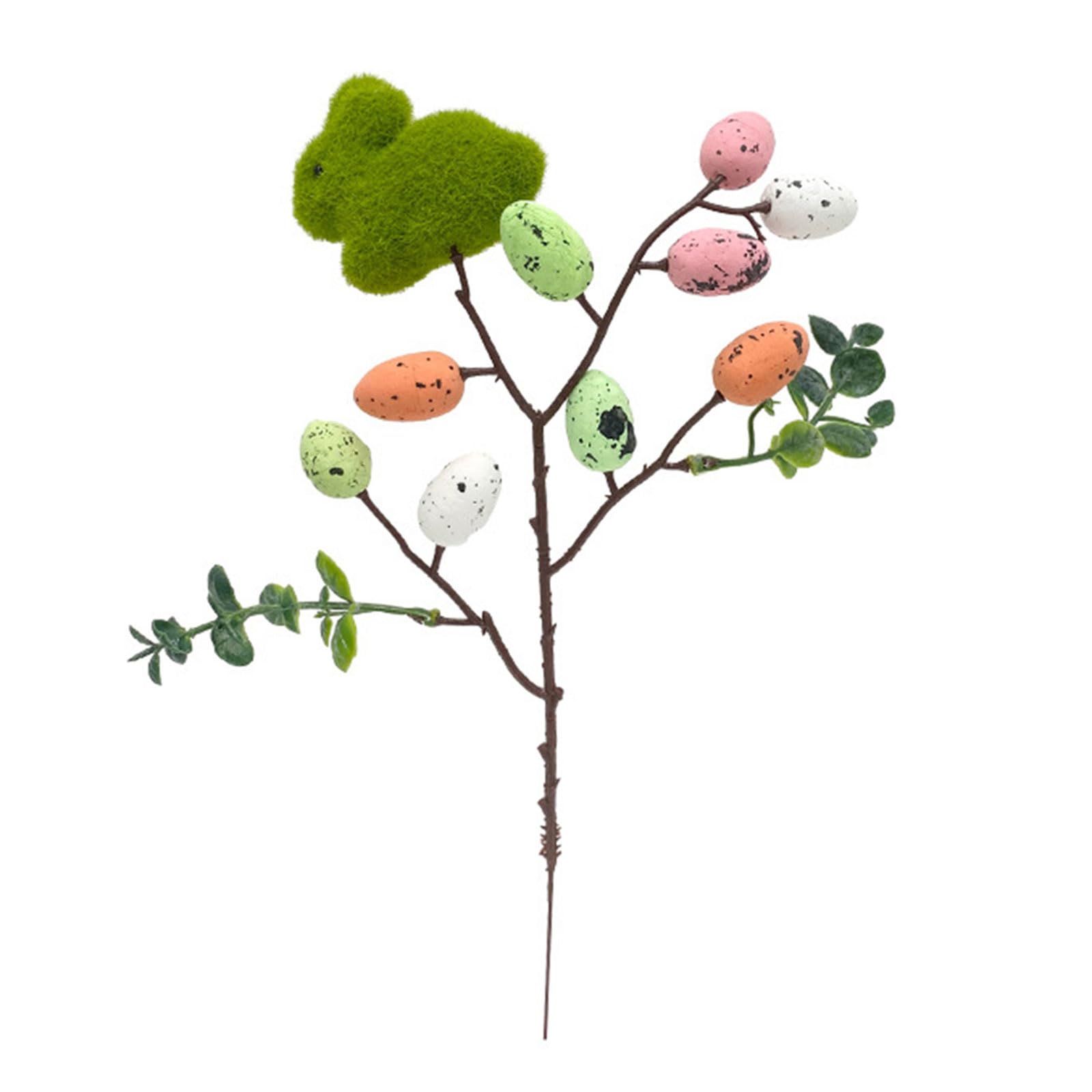 Jazuaiao Lovely Easter Floral Display Artificial Flower Branch Easter Eggs Artificial Flower Bouquet Families Centerpiece