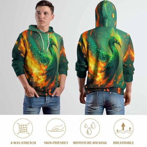 Pull Phénix imprimé 3D sweat à capuche pour vos sorties et soirées chill - 6
