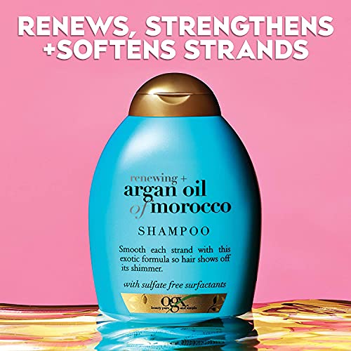 Ogx Renewing And Cold-Pressed Argan Oil Of Morocco Hydrating Shampoo, To Help Moisturize, Soften & Strengthen Hair, Paraben & Sulfate Free Surfactants, Floral, 52 Oz, Pack Of 4 #TOP3