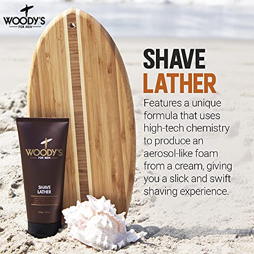 Woody's Shave Lather for Men, Rich and Creamy Shaving Foam, 6 Fl Oz - Image 3