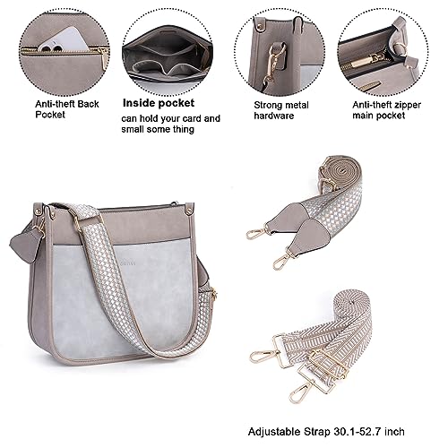 Image of Crossbody Bag Women Vegan Leather Hobo Handbag Trendy Crossbody Shoulder Bag Purses For Women with 2 Adjustable Strap