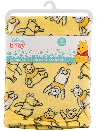 Image of Disney Cudlie Baby Winnie The Pooh 1-Ply Flannel Fleece with Happy Days Print
