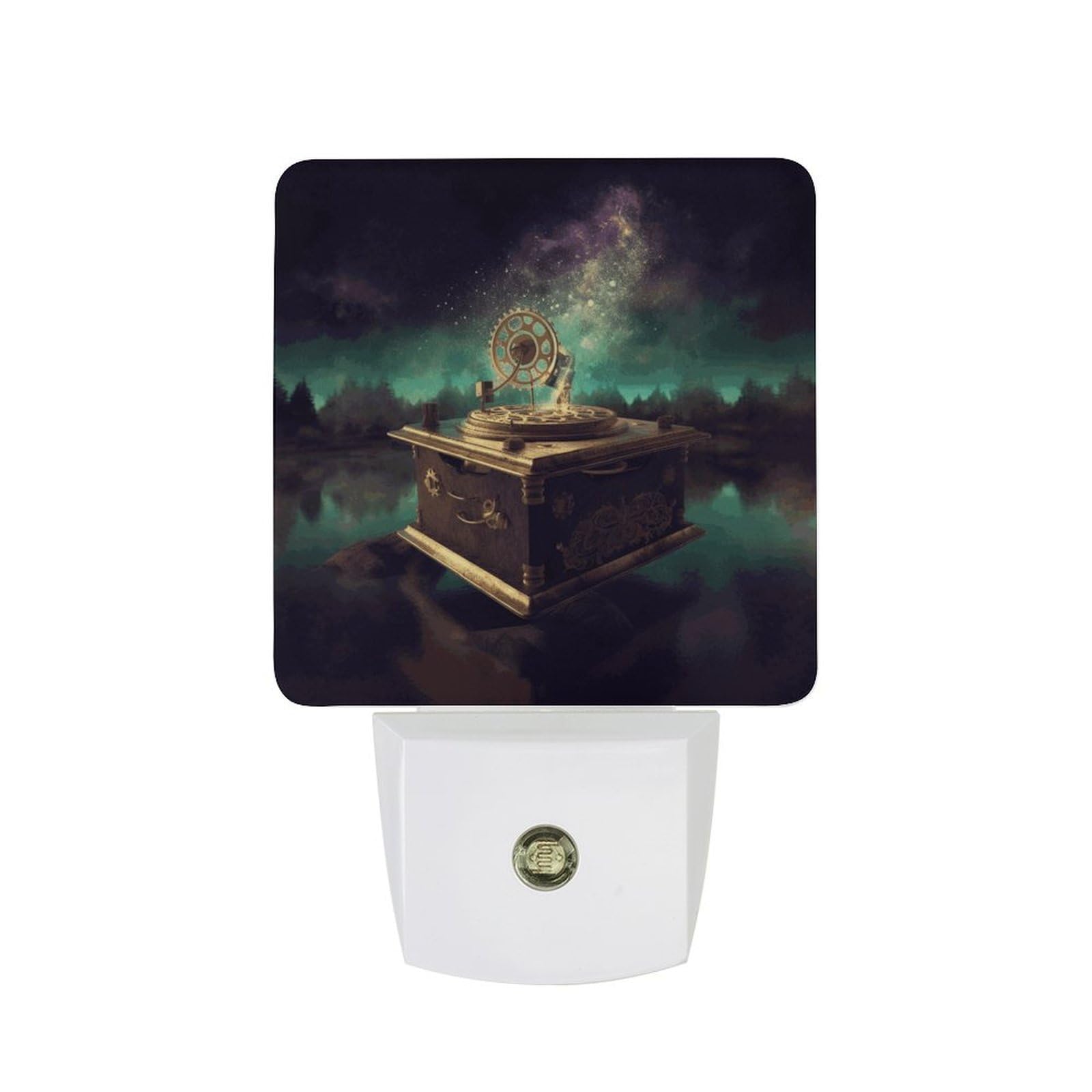FekiLoot - LED Night Lights for Wall Decor, Ambient Lighting with Light Sensors, Soft Night Light for Sleeping, Warm Automatic Sleep Music Box, Night Light for Adults